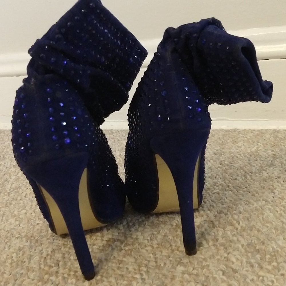 Open-Toe Rhinestone Ankle Booties - Picture 5 of 7